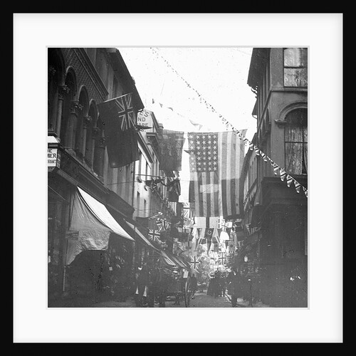 Flags Decorating Strand Street,  Douglas, Isle of Man, on Armistice Day 1918 by George Bellett Cowen